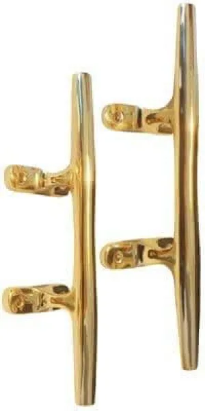 10" Polished Brass Cleat - Safety Kits - Cleat Hook Accessories - For Hooks, Handle, Draw Pulls - Nautical Décor