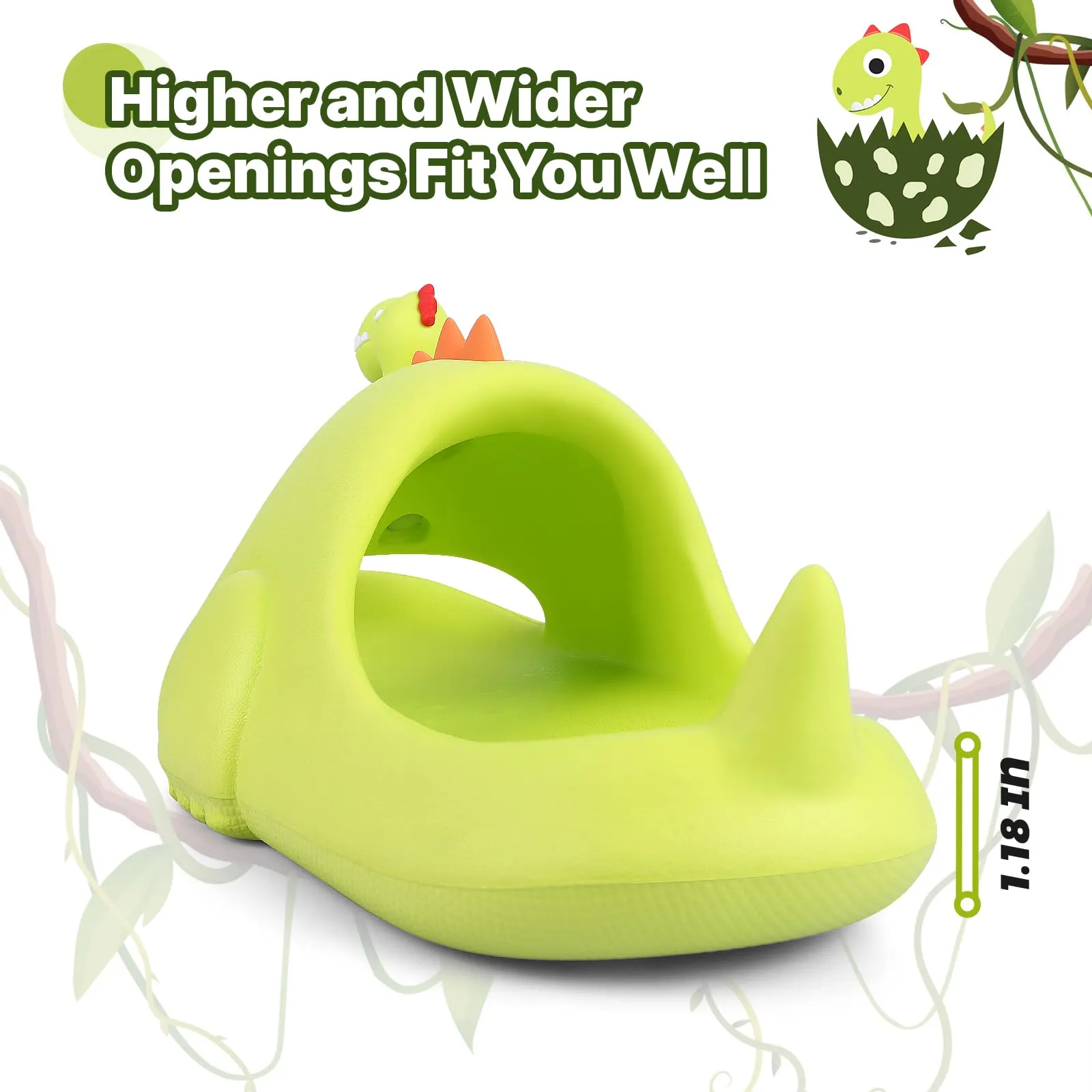 Endurax Cloud Slides for Kids Slides Boys, Dinosaur Slippers for Boys Cute Cartoon Design Kids Sandals for Toddler Girls Garden Pool Beach Indoor & Outdoor with Comfy Thick Sole & Anti-Slip
