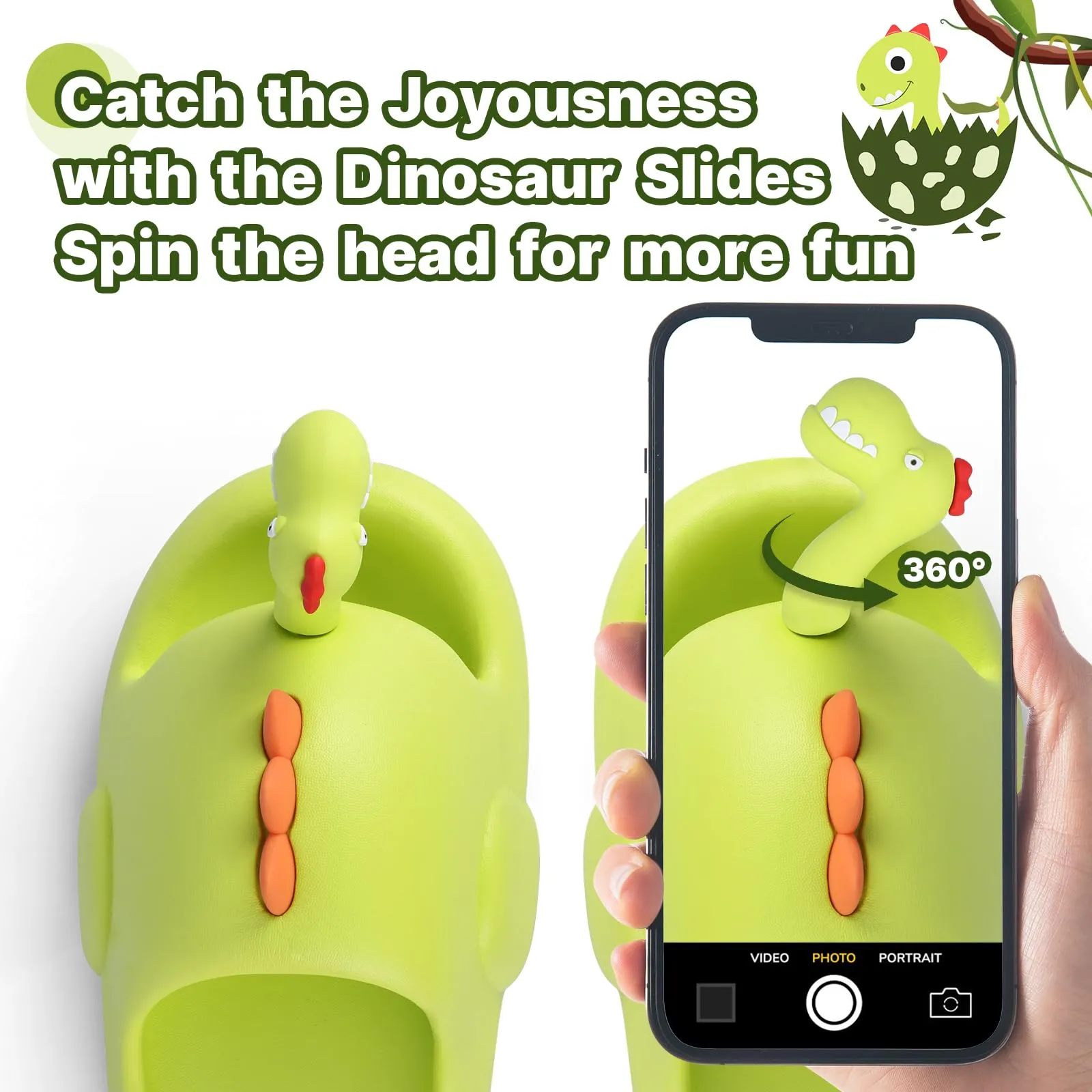 Endurax Cloud Slides for Kids Slides Boys, Dinosaur Slippers for Boys Cute Cartoon Design Kids Sandals for Toddler Girls Garden Pool Beach Indoor & Outdoor with Comfy Thick Sole & Anti-Slip