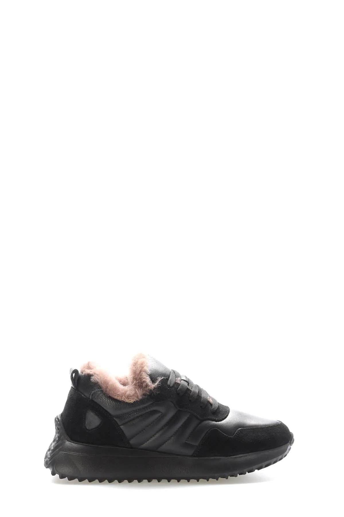FST Genuine Leather Fur-lined Women's Casual Shoes 136KZA901 Black - Elizabeth