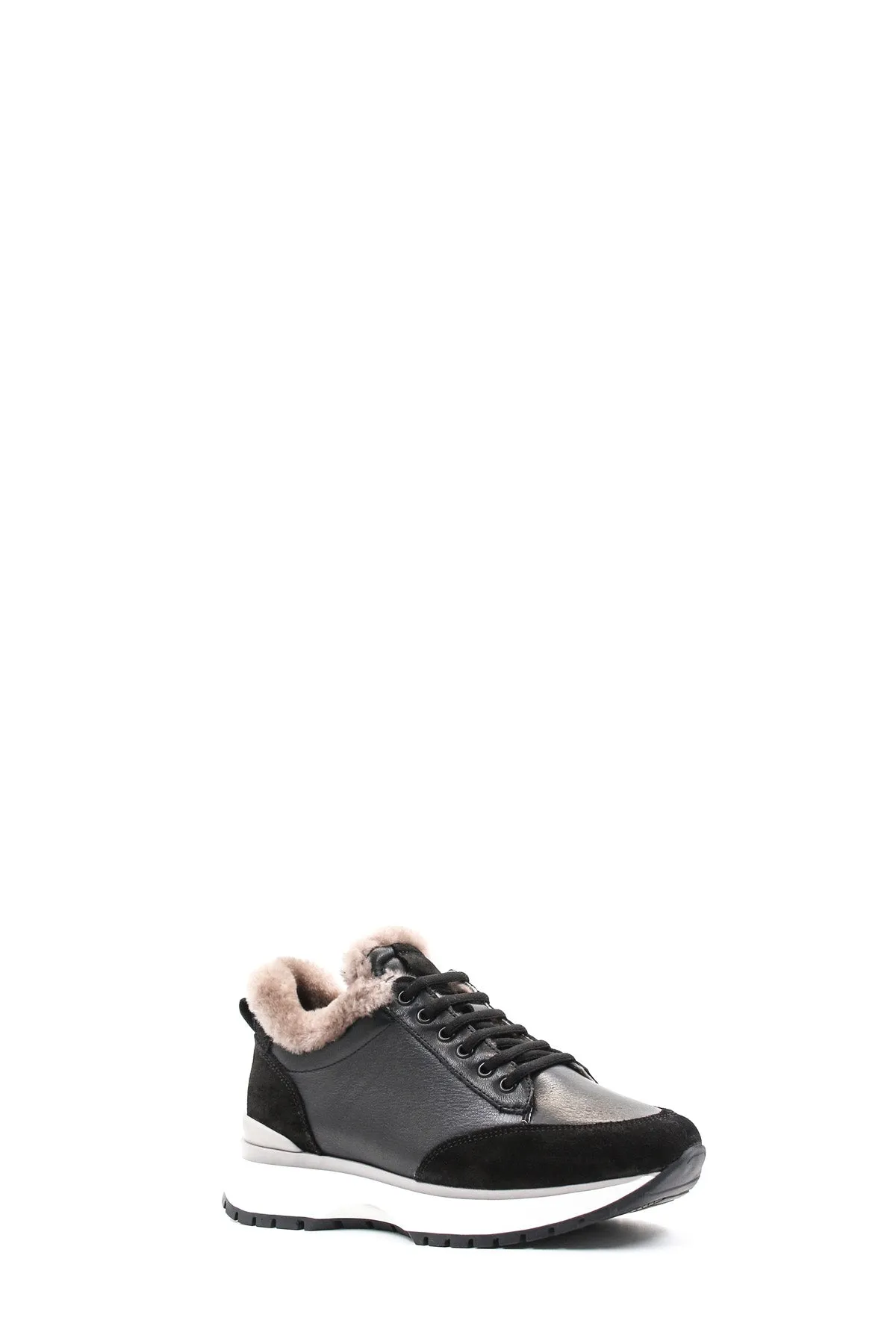 FST Genuine Leather Fur-lined Women's Casual Shoes 863KZA7035 Black - Rozzano