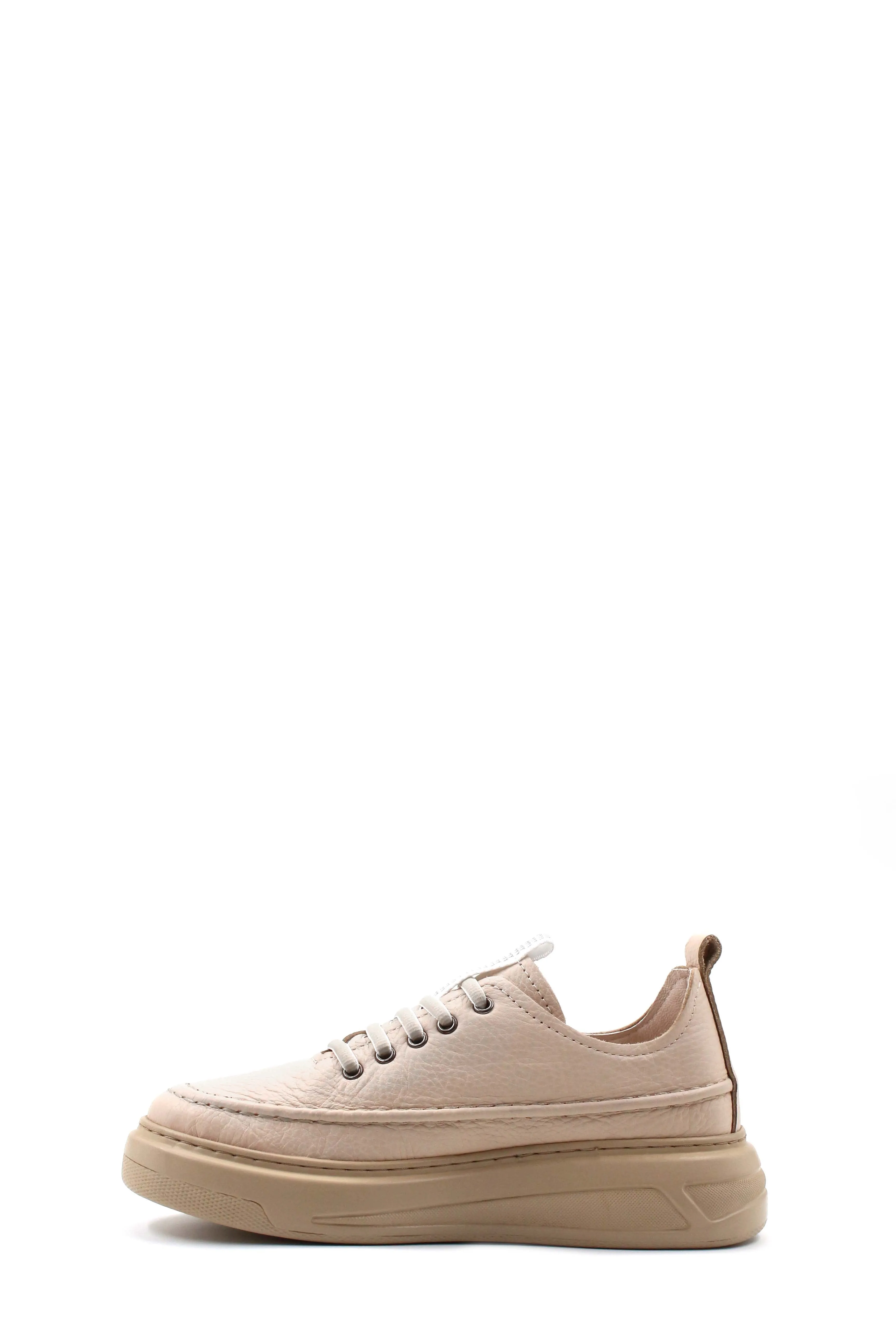 FST Genuine Leather Women's Casual Shoes 583ZA2463 Beige Floter - Aloha
