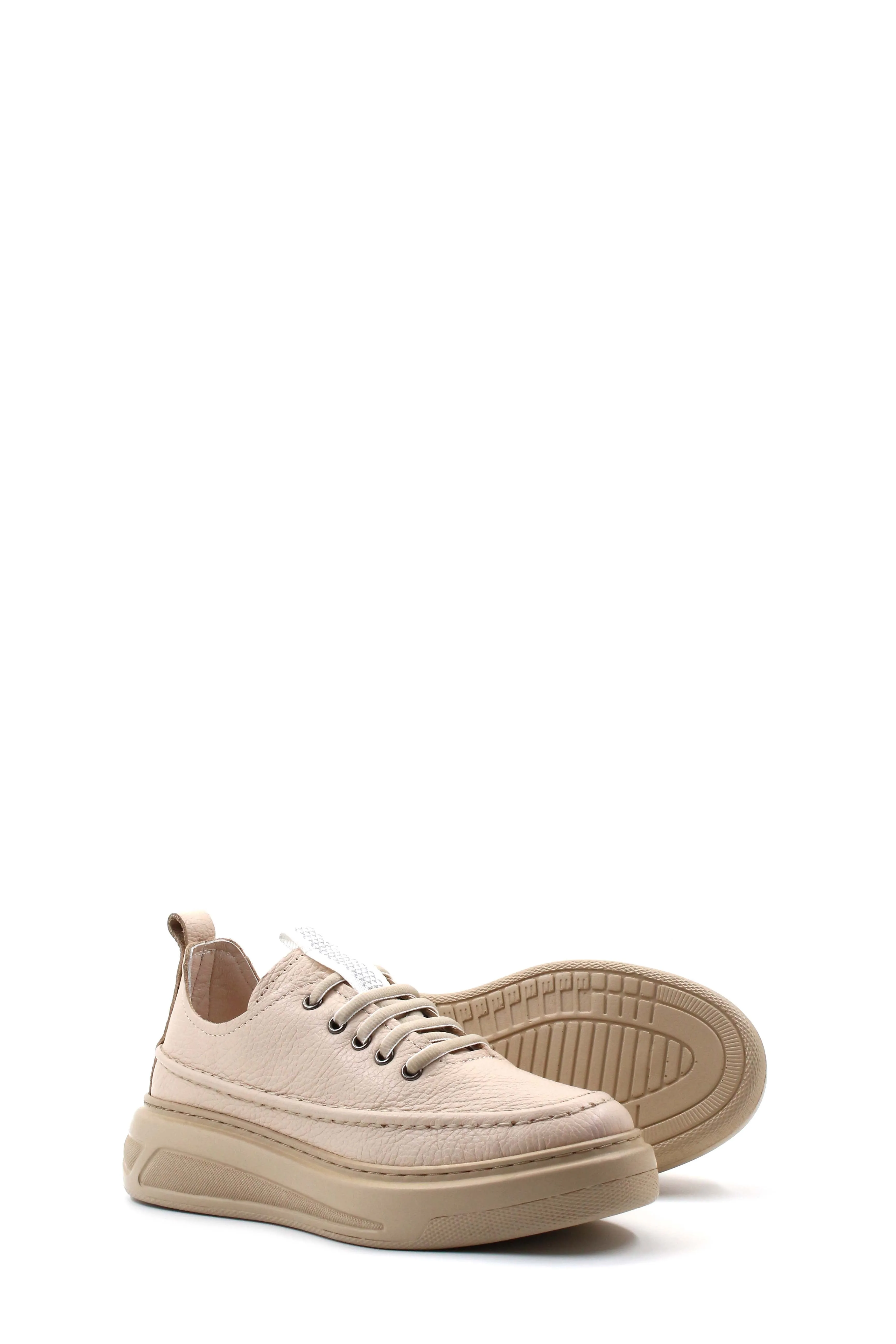 FST Genuine Leather Women's Casual Shoes 583ZA2463 Beige Floter - Aloha