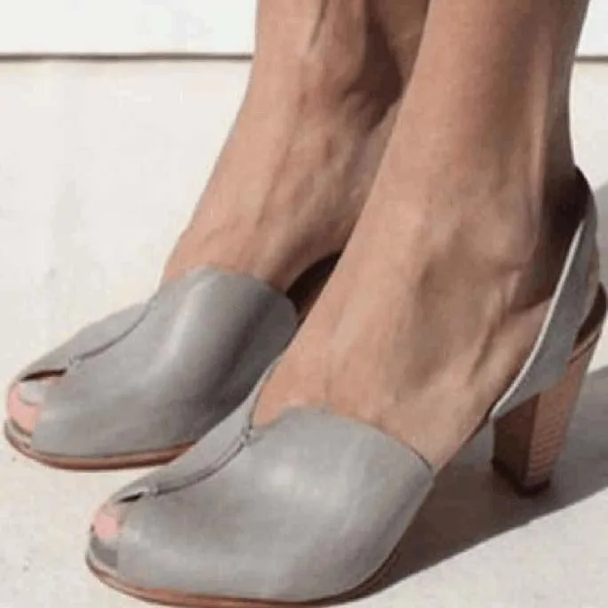 High Heeled Chunky Open Toe Sandals