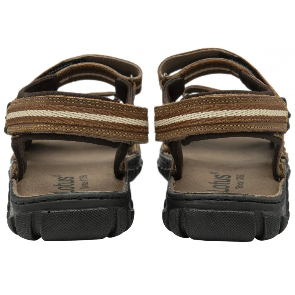 Lotus Mens Gus Sandal Tan Leather