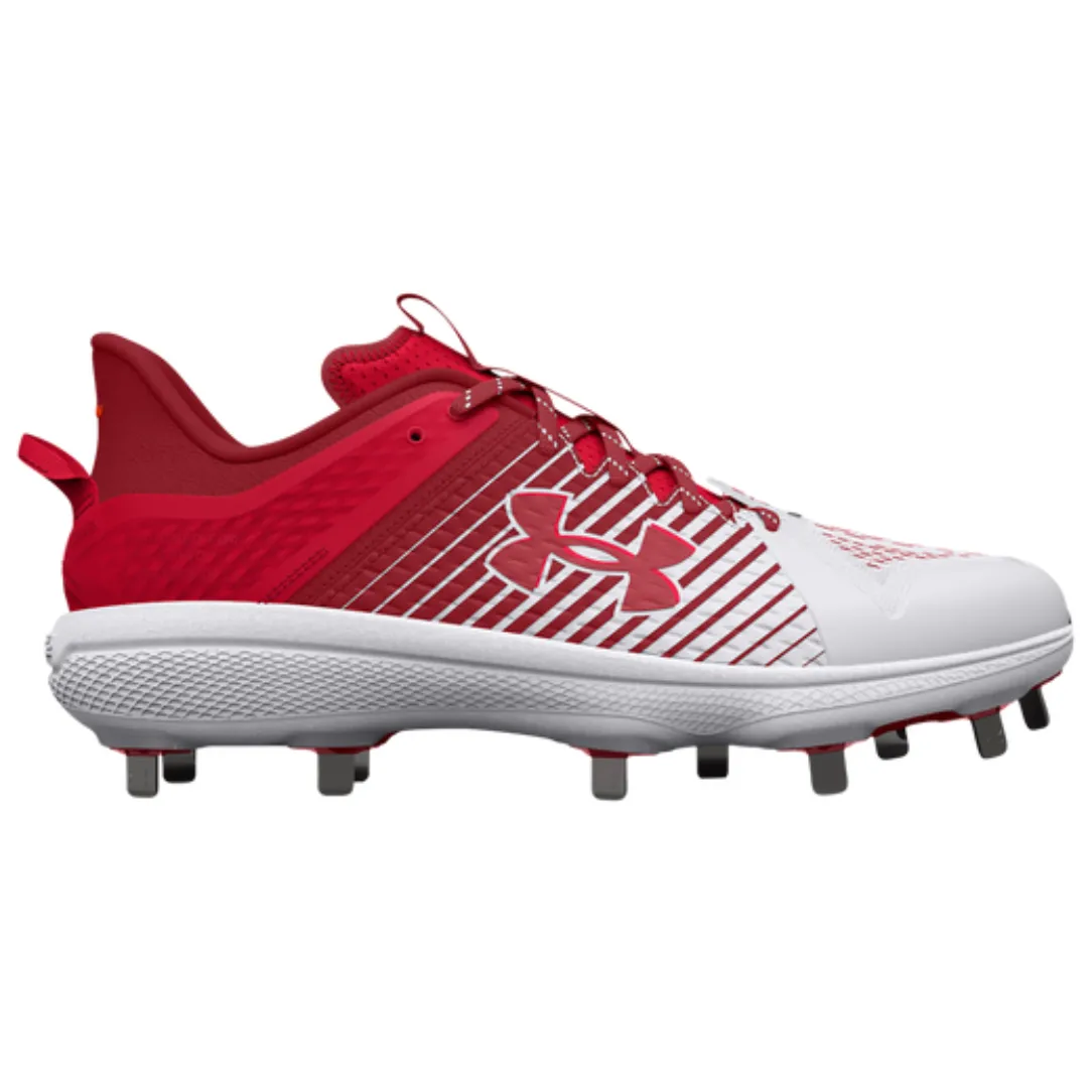 UnderArmour Men's UA Yard Low Metal Baseball Cleats Red 3025592-600